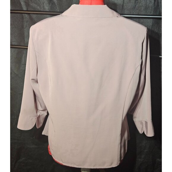 Vintage Blush Pink Button-Up Blouse With Pockets & Collar Size 12 - Picture 2 of 7